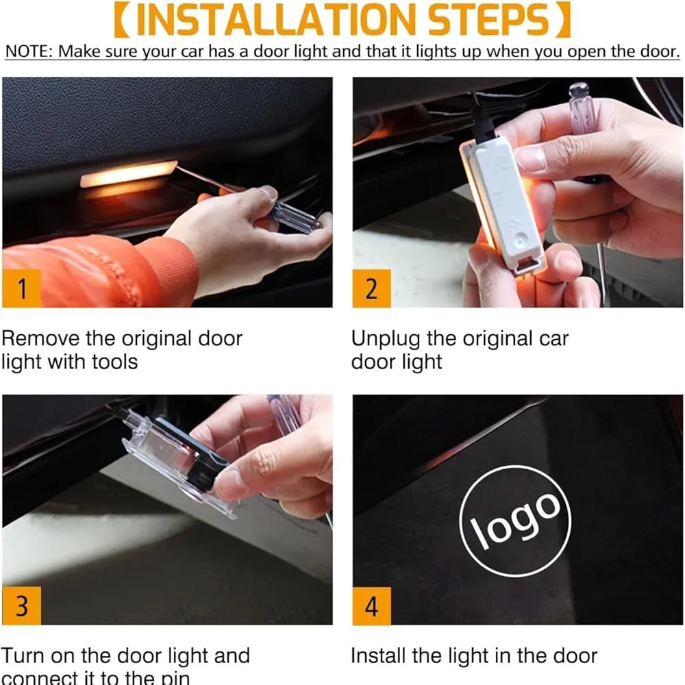 ETH Car Door LED Ghost Shadow Light Projector